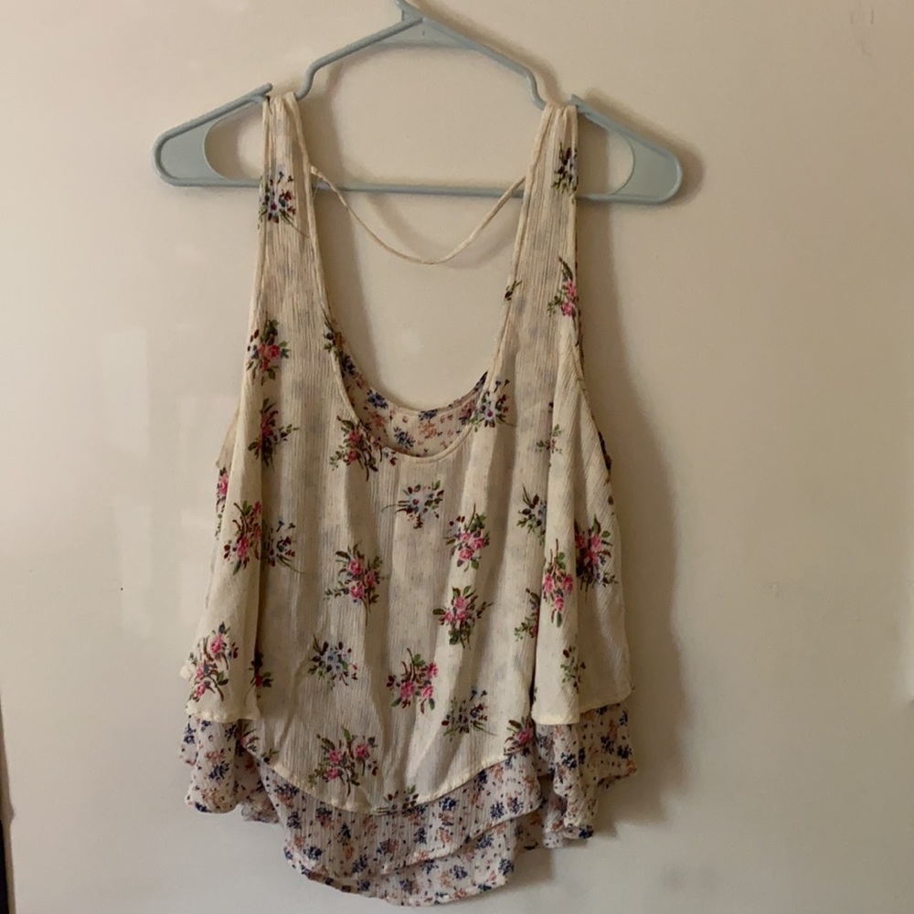 Boho pink floral top